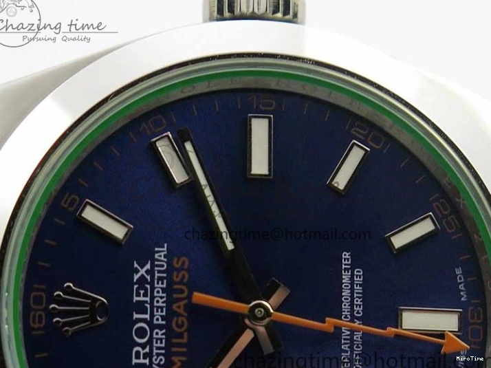 MiroTime 0226 Milgauss 116400 GV Noob 1:1 Green Sapphire Blue Dial on SS Bracelet A Thermal 3124